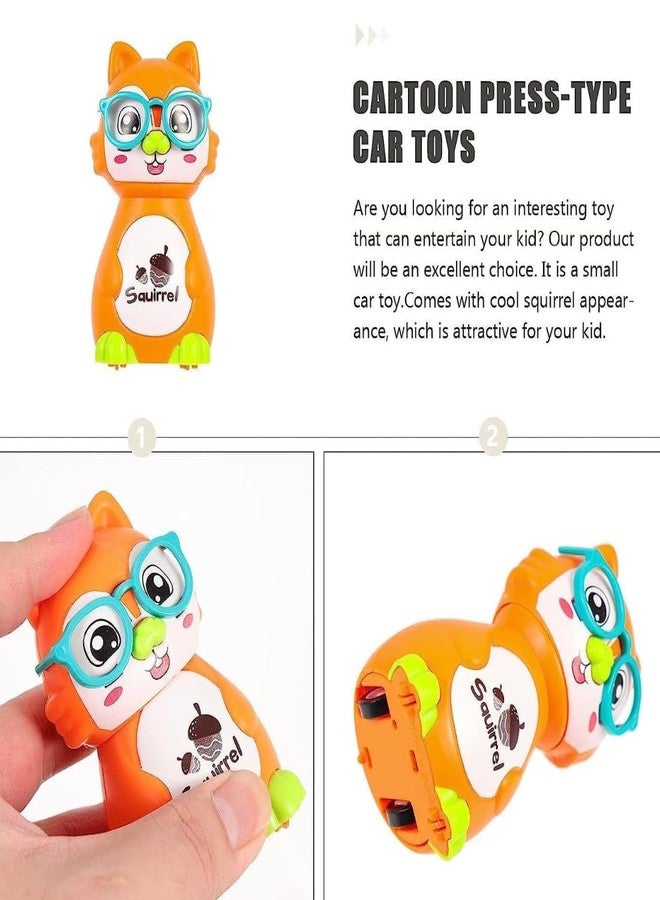 Munmoll Wind Up Infant Toddler Children Car Toy Funny Squirrel Animal Car Children Interactive Toys Car for Boys Cute Accessories Parent-Child Plastic Press(Forest Squirrel Pack of 1) - Image 3